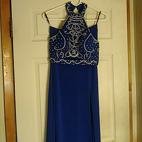 Royal Blue Chiffon Dress at Dillard's